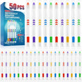 50 PCS Bulk Toothbrush Pack, Individually Wrapped, Medium Soft Bristle, Ergonomic Handle, Disposable for Travel Hotel Donation